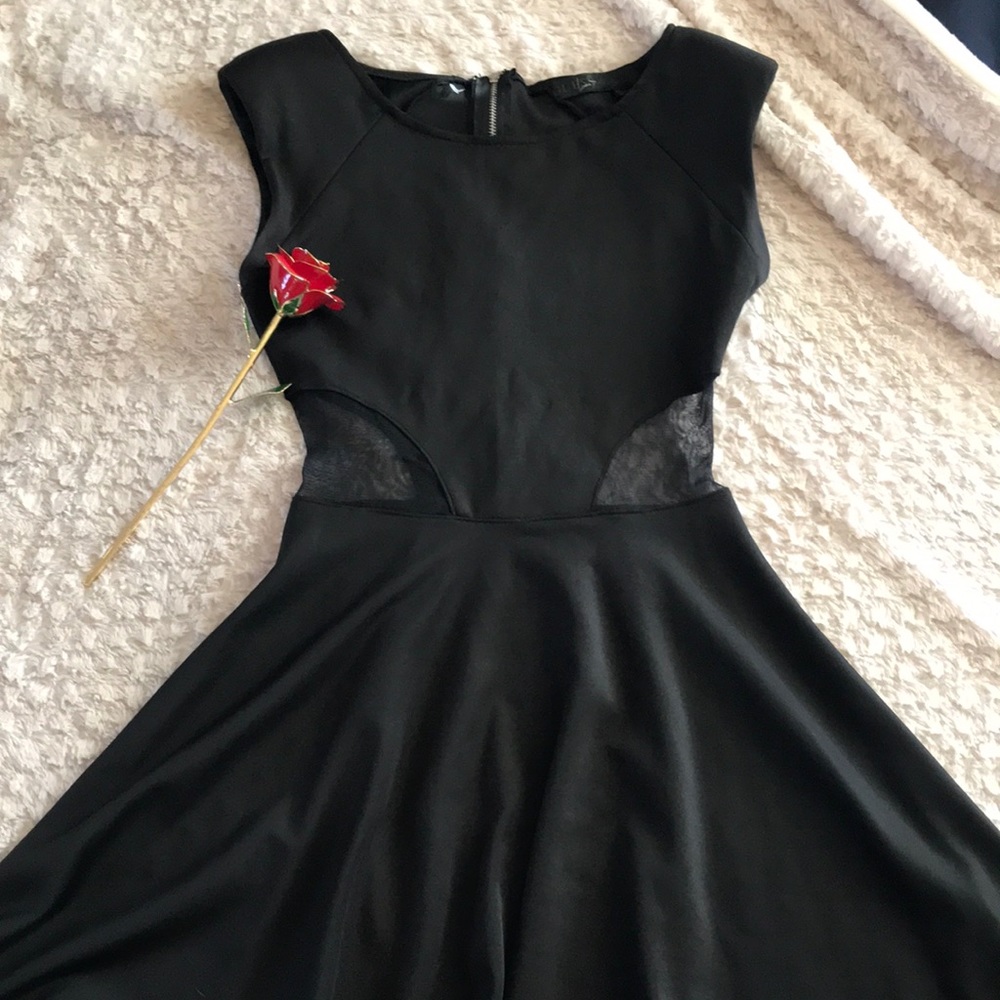 Guess black dress with mesh panels (sz 4)